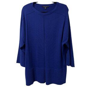 CYRUS TUNIC BLOUSE KNIT STRETCH LONG SLEEVE ROYAL BLUE SIZE 1X NWT LAGENLOOK